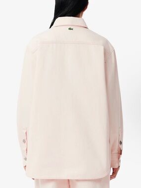 Lacoste Light Pink Oversized Denim Shirt